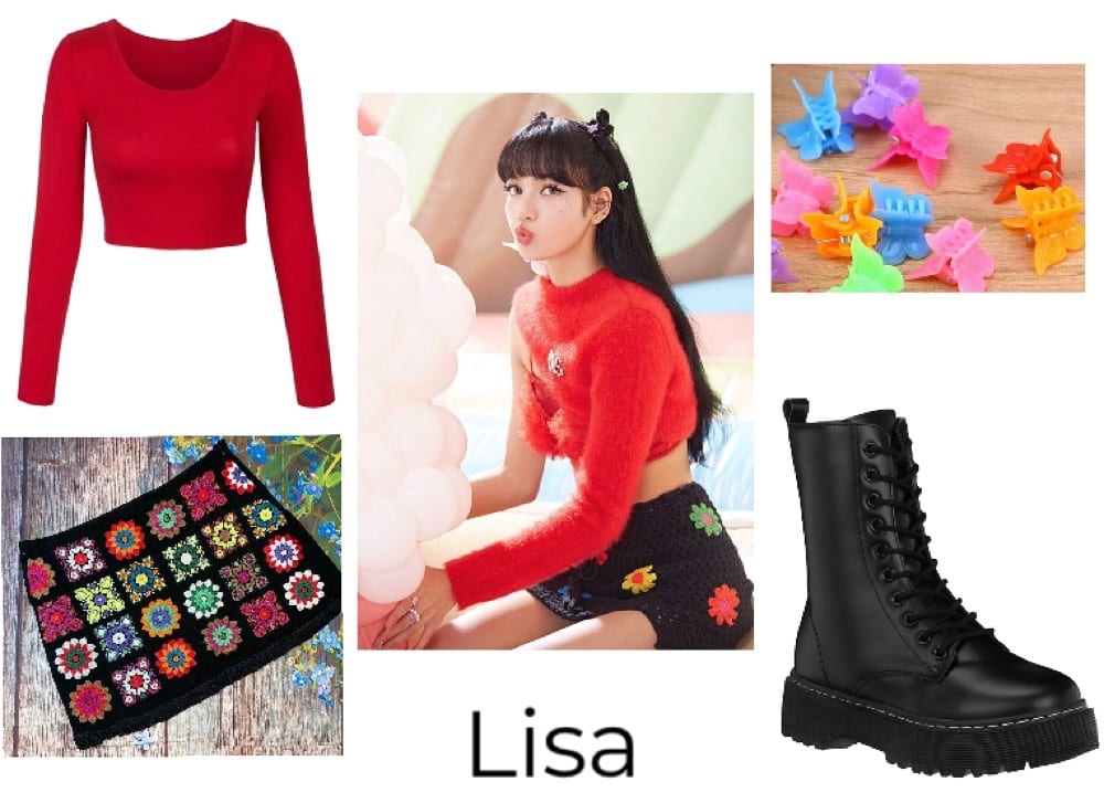 blackpink ice cream outfits lisa